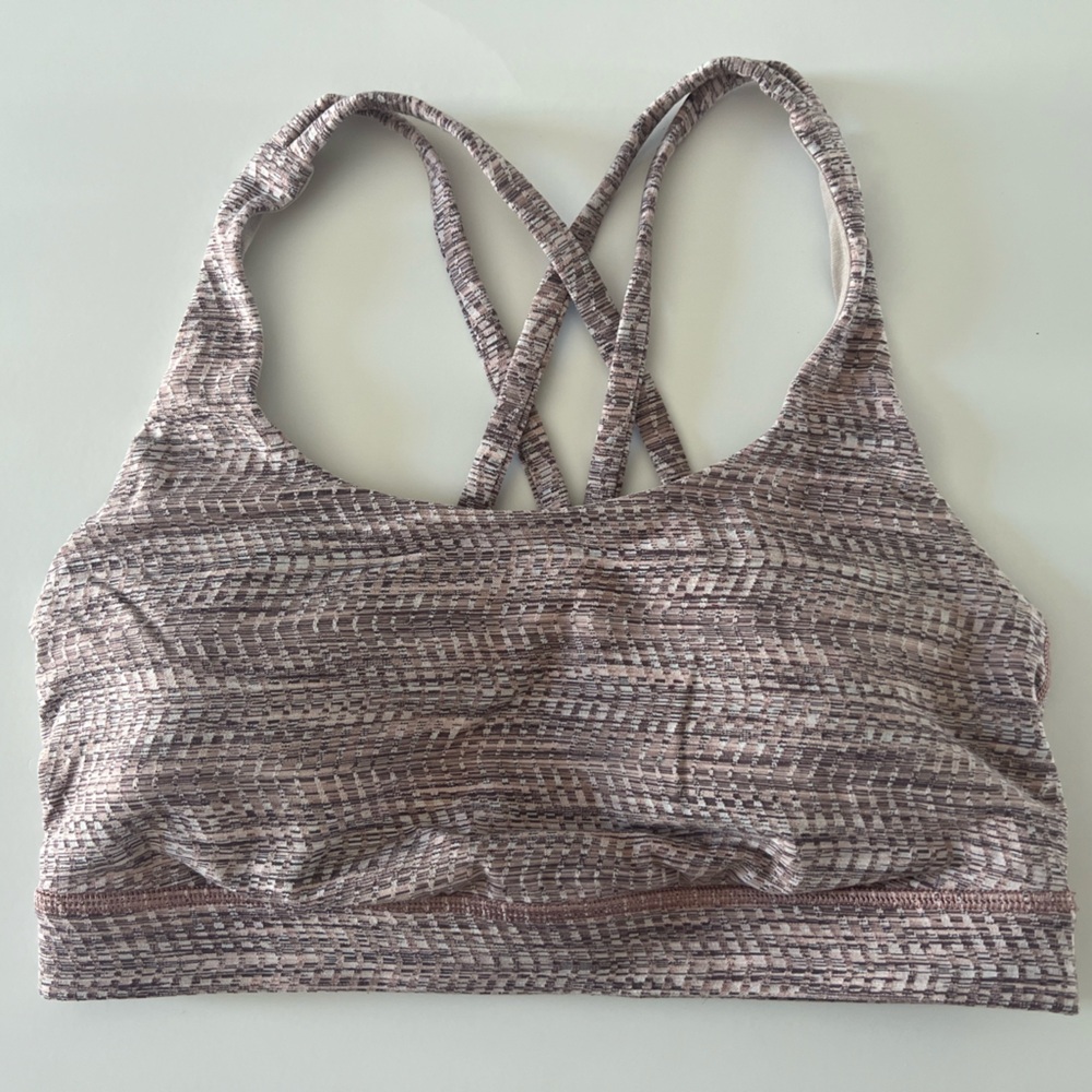 Lululemon Energy Bra Arrow Jacquard Antique Bark Copper Coil Sports Bra Size 6 - Picture 4 of 7